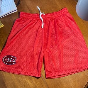 Montreal Canadians NHL Men's M Red Athletic Shorts lined mesh poly drawstring